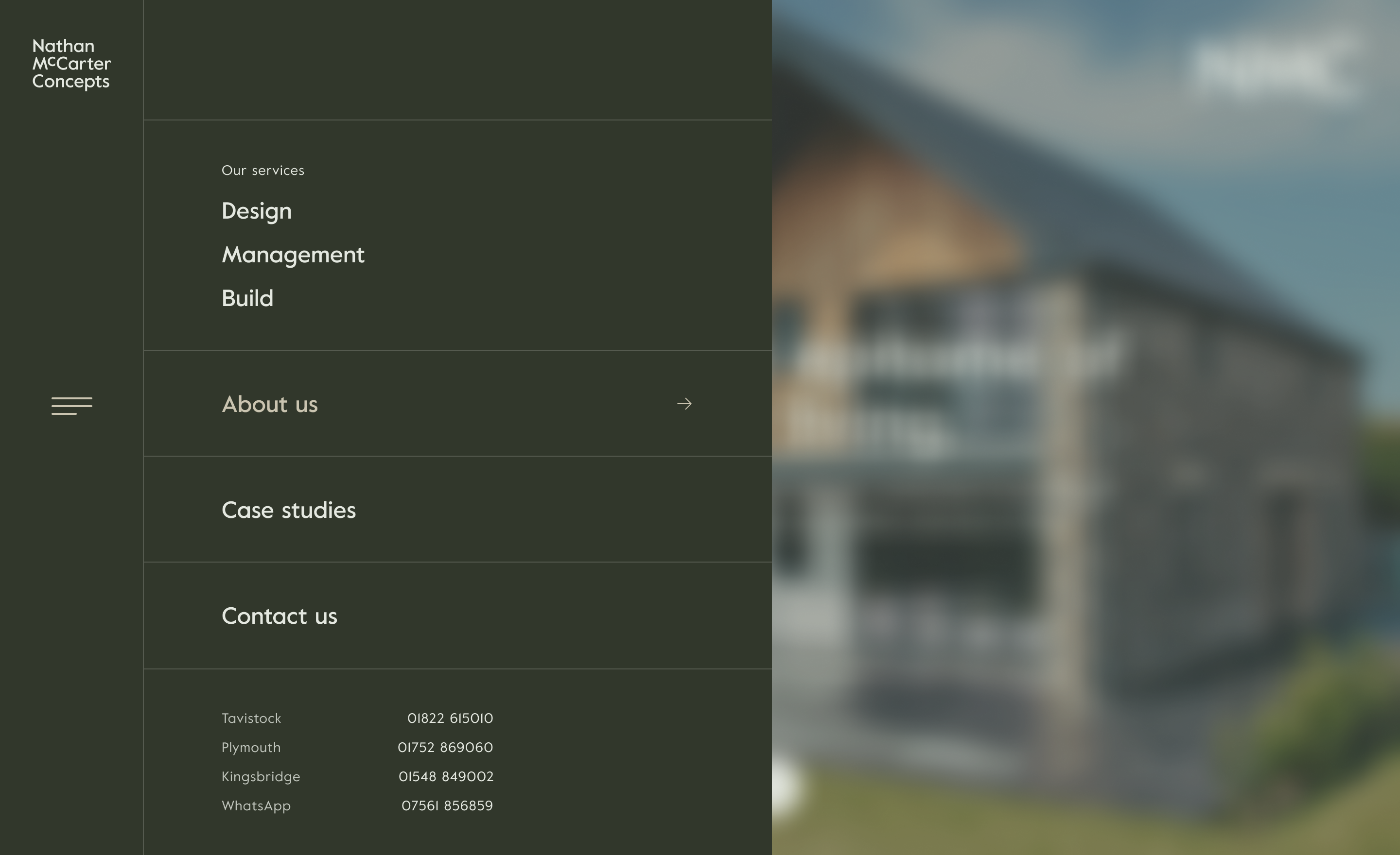 Full menu structure UX UI