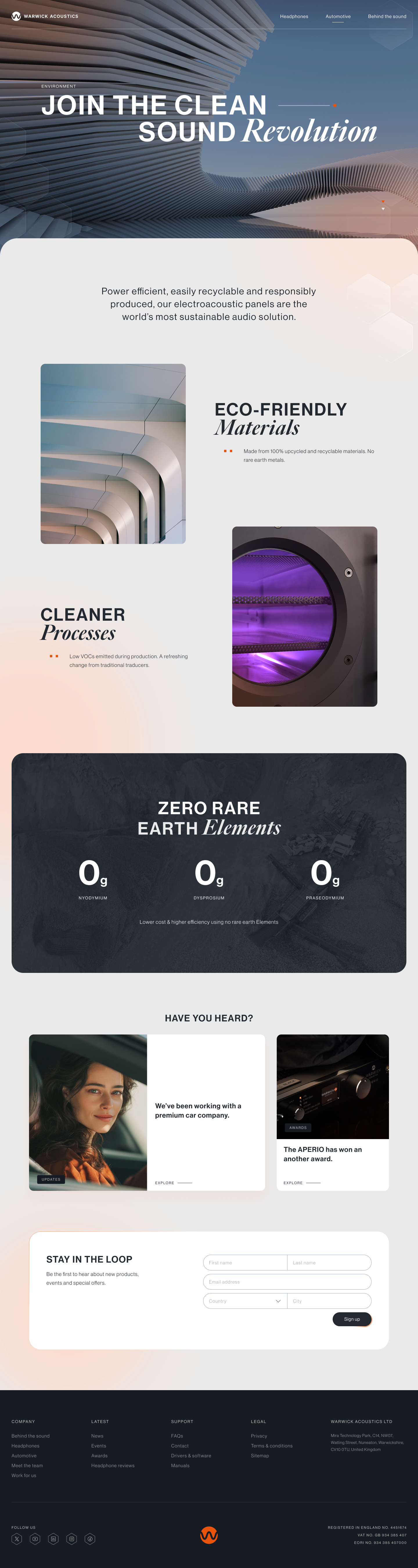 Environment page