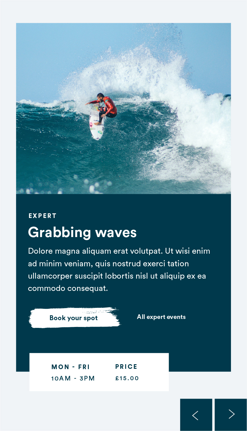 Mobile concept homepage for the Wave