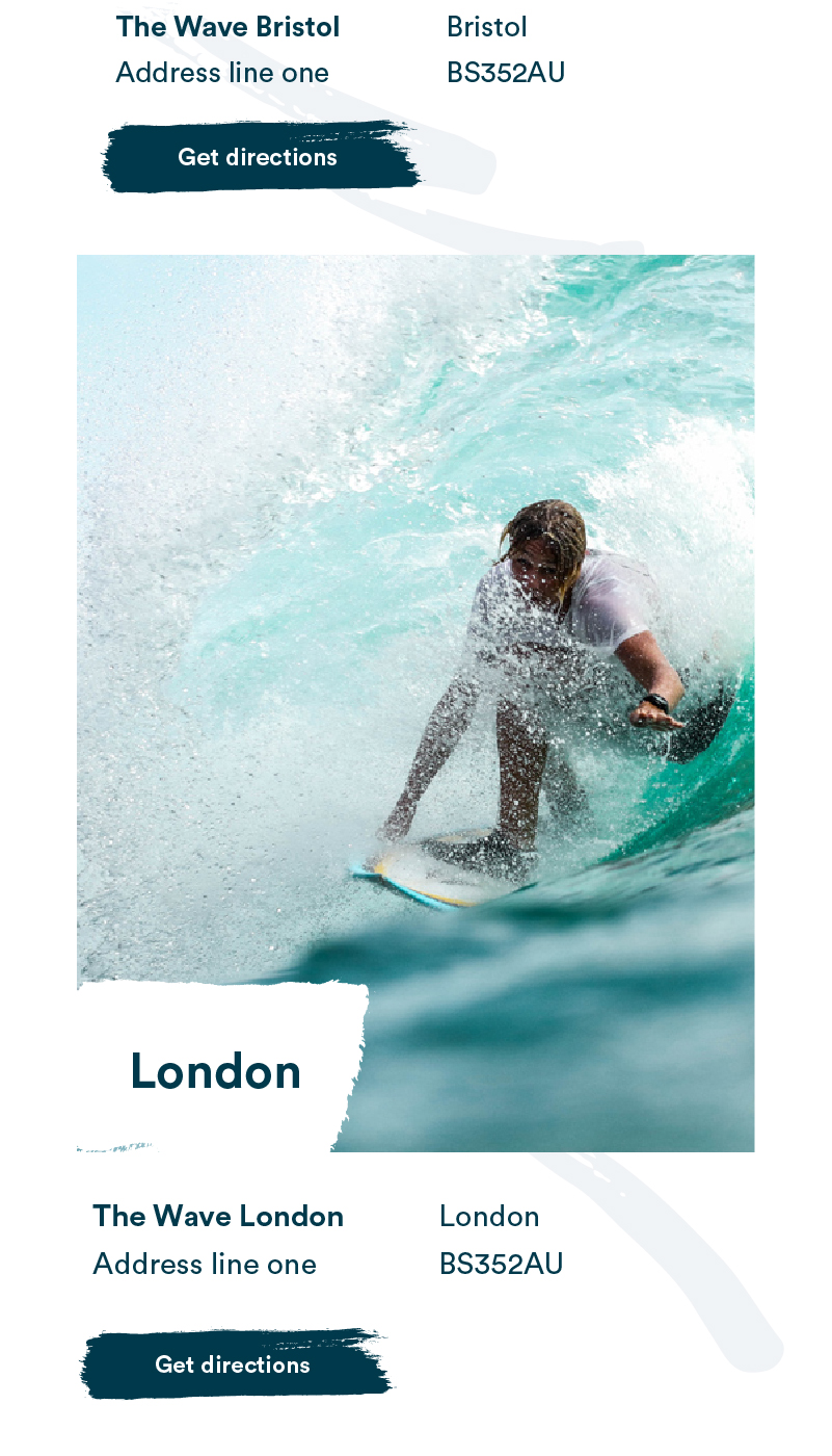 Mobile concept homepage for the Wave