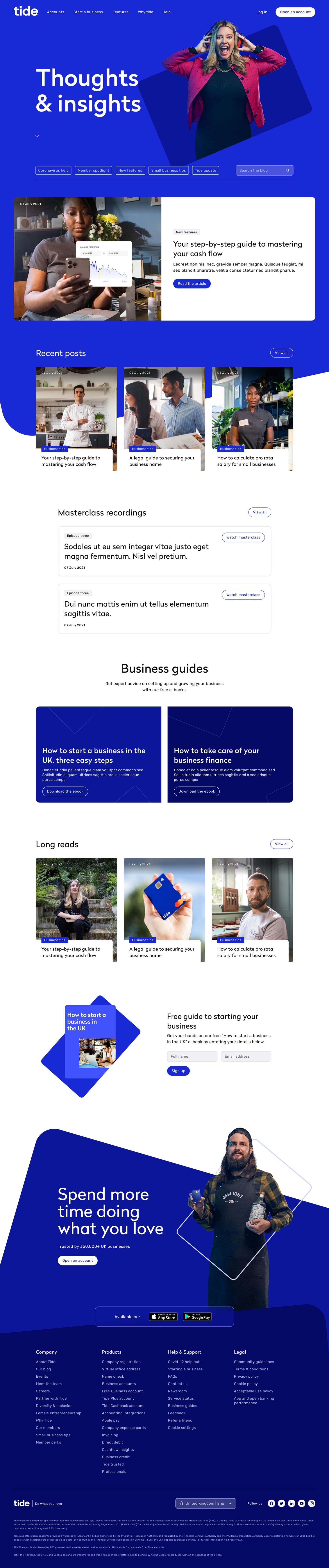 Tide blog page